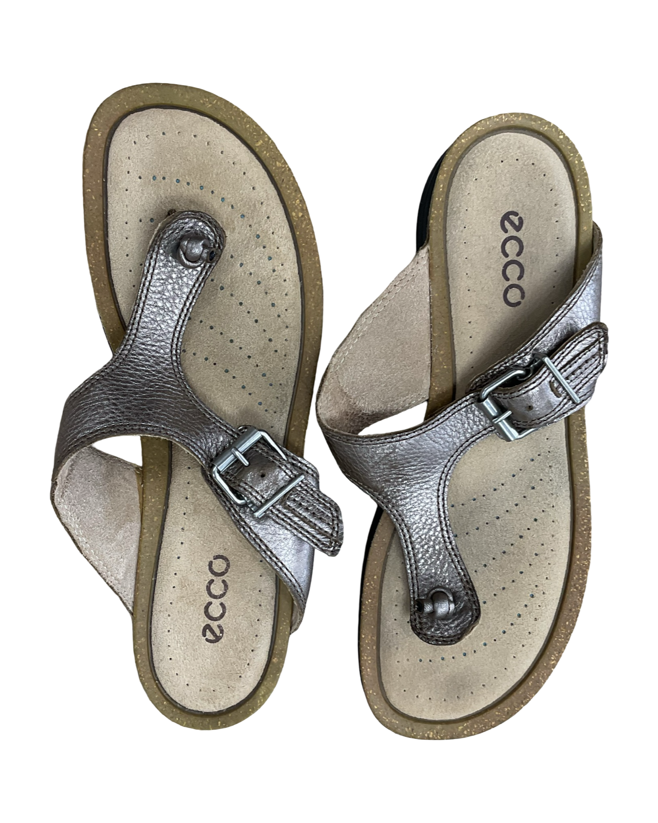 Sandals Flats By Ecco In Gold, Size:9.5