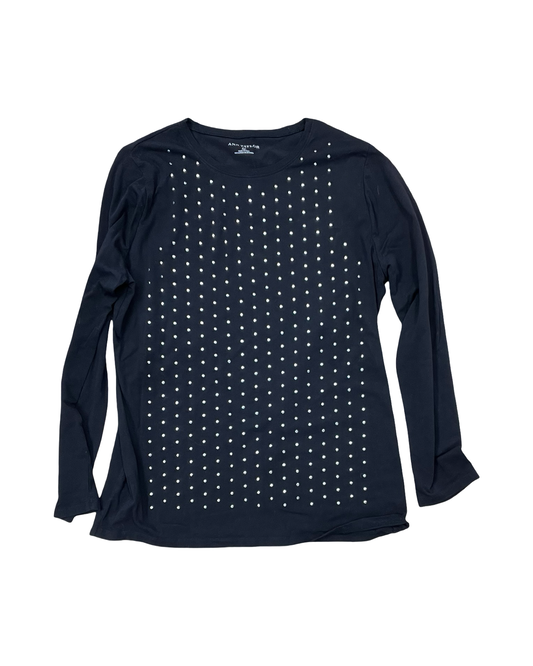 Top Ls By Ann Taylor In Black, Size:Xl