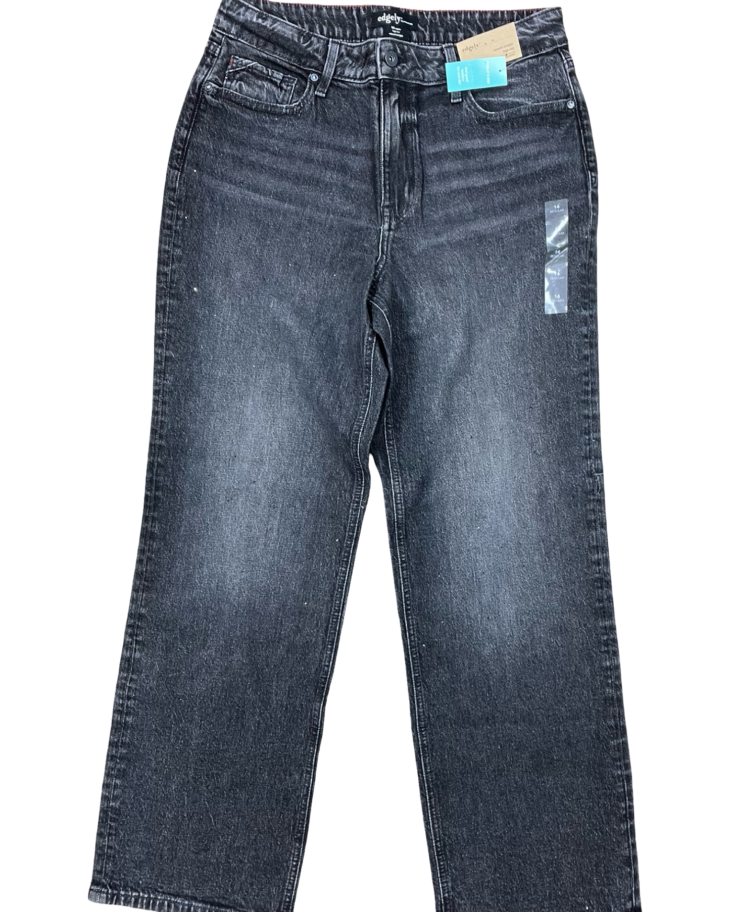 Jeans Straight By Edgely In Black, Size:14