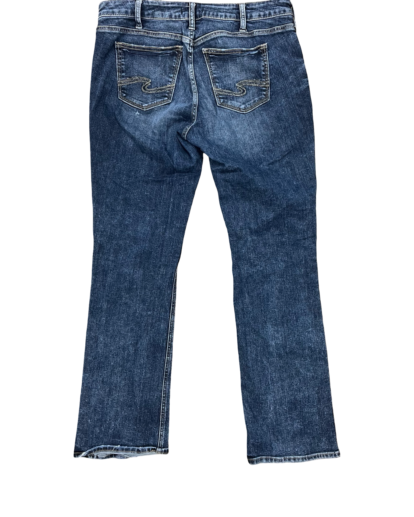 Jeans Boot Cut By Silver In Blue Denim, Size:14