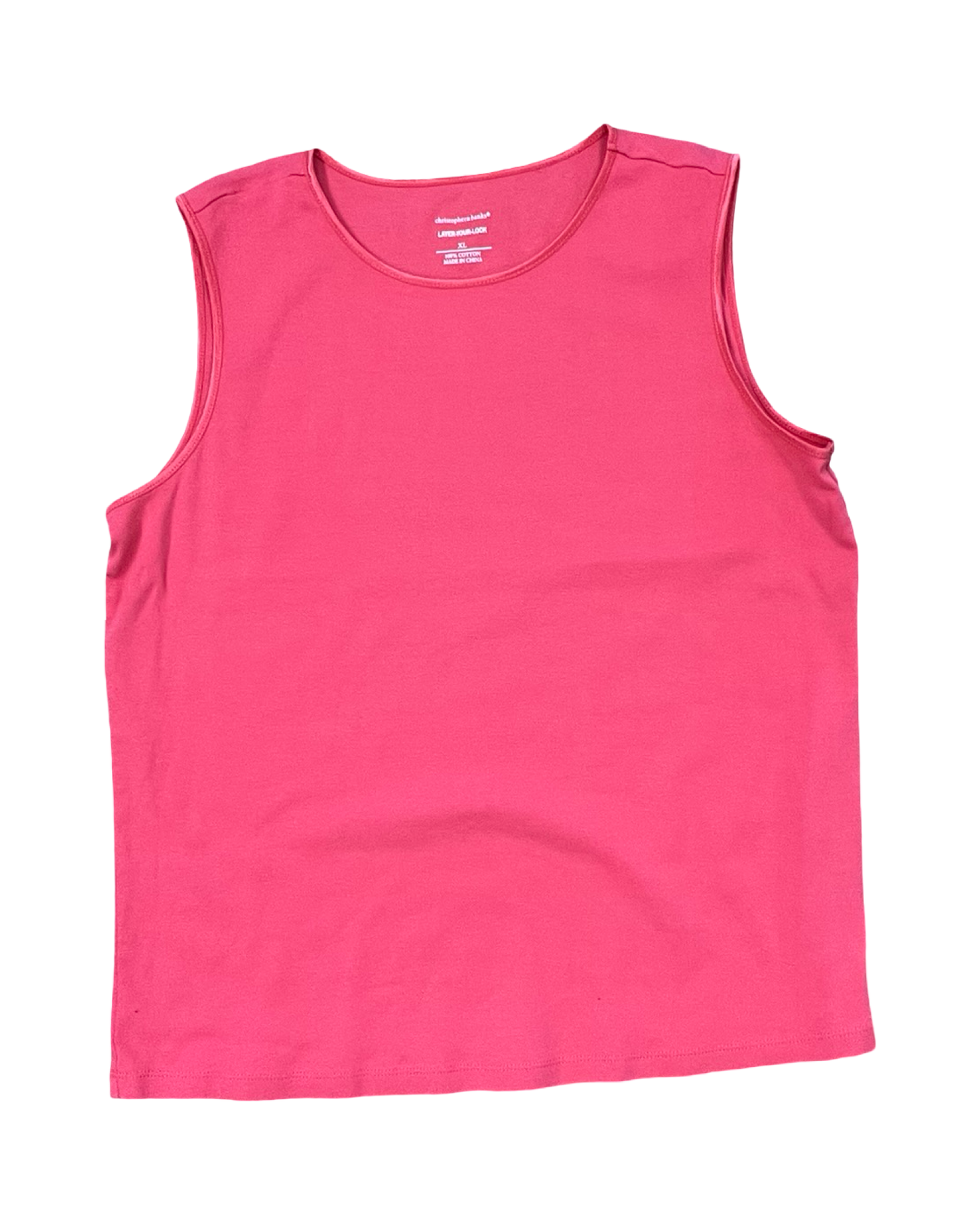 Top Sleeveless Basic By Christopher And Banks In Pink, Size:Xl