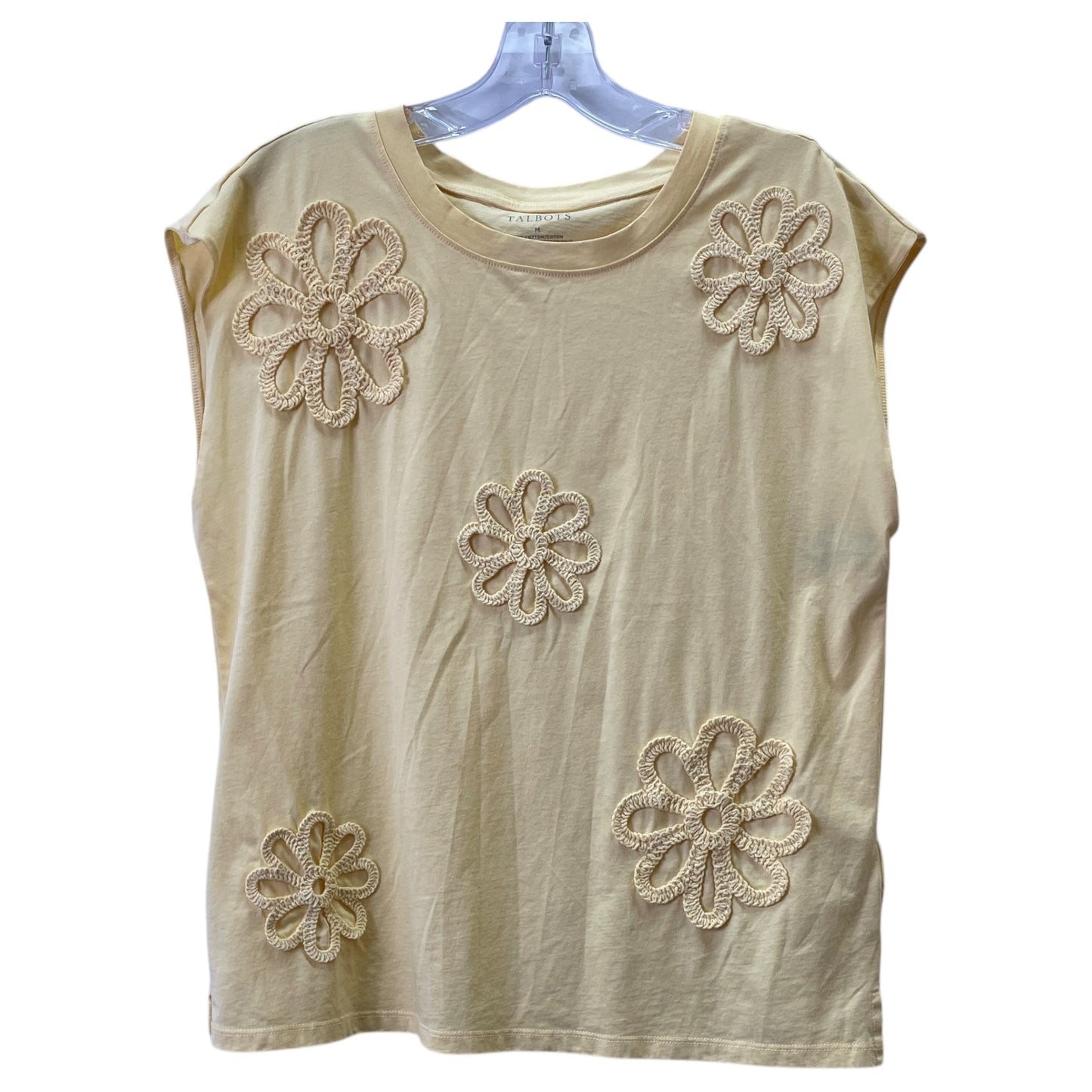 Top Ss Basic By Talbots In Yellow, Size:M