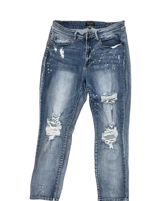 Jeans Straight By Judy Blue In Blue Denim, Size:16