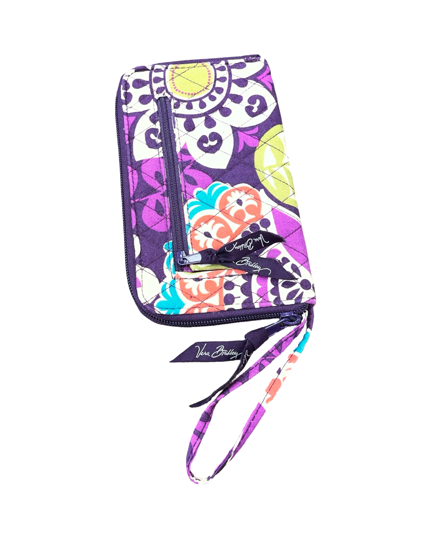Wristlet By Vera Bradley In Cream & Purple, Size:Medium