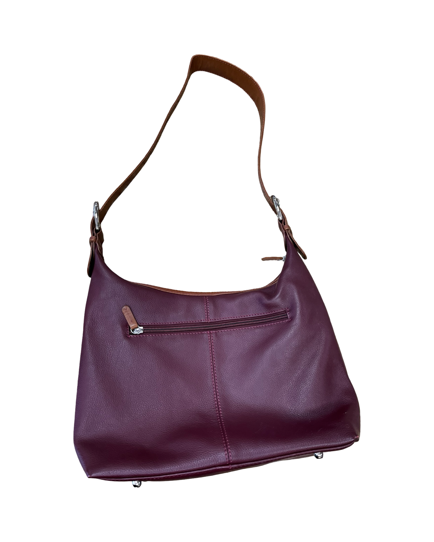 Crossbody Leather By Clothes Mentor In Maroon, Size:Medium
