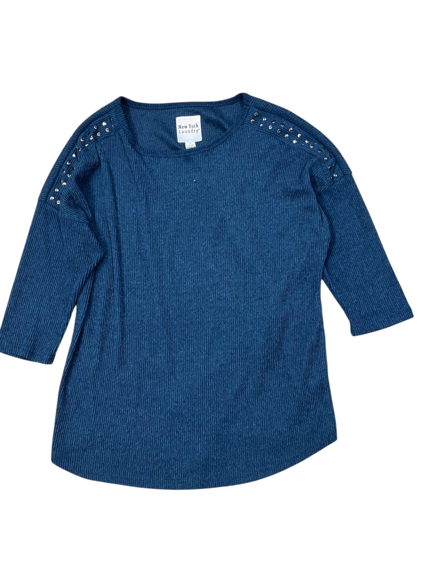 Sweater By New York Laundry In Blue, Size:1X