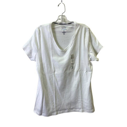 Top Ss Basic By Croft And Barrow In White, Size:1X