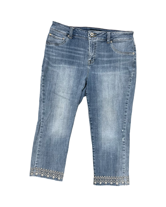 Jeans Cropped By Lucky Brand In Blue Denim, Size:16