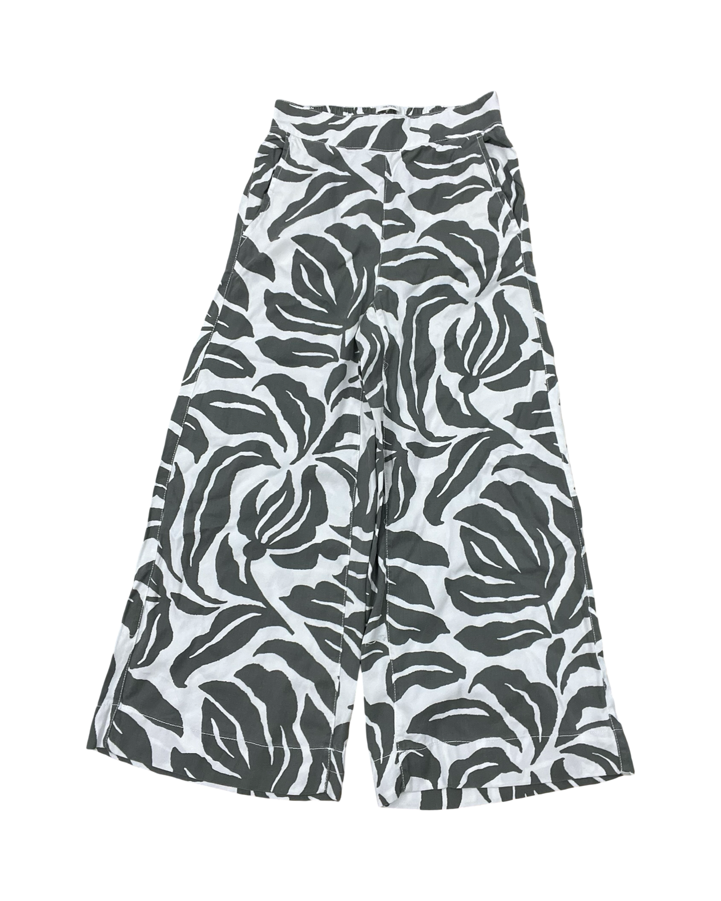 Pants Wide Leg By Nicole Miller In Grey & White, Size:Xs