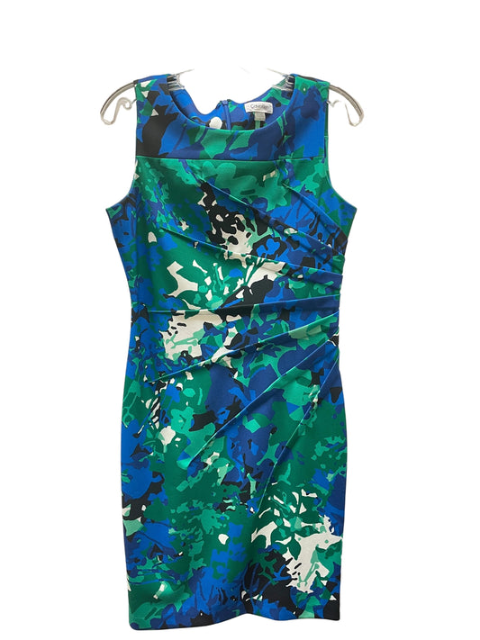 Dress Casual Midi By Calvin Klein In Blue, Size:8