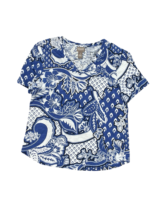 Top Ss By Chicos In Blue & White, Size:M