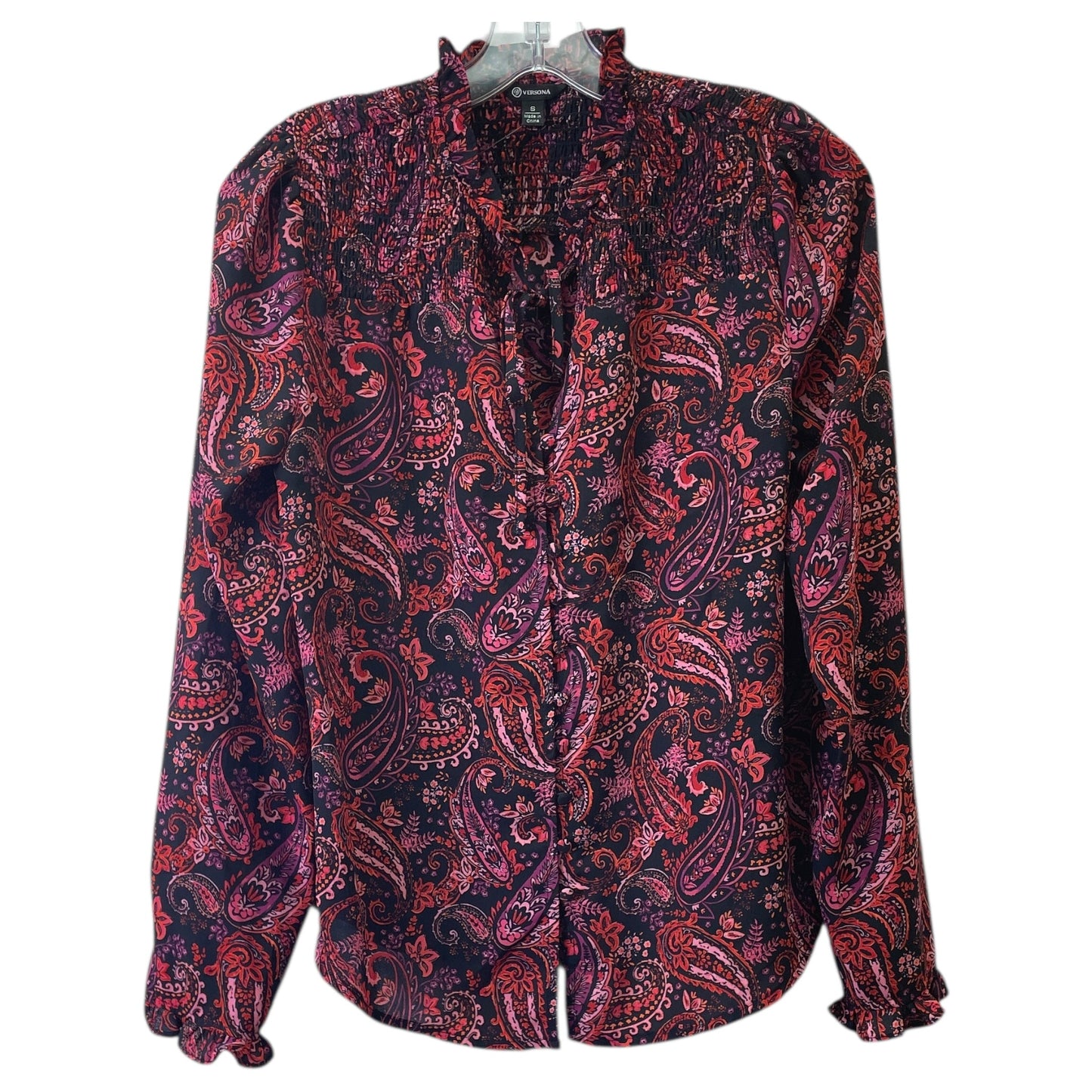 Top Ls By Versona In Black & Red, Size:S