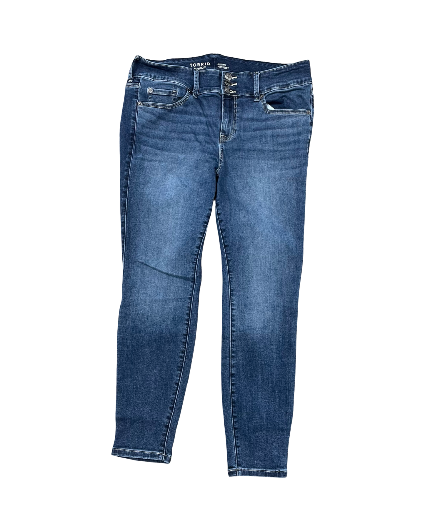 Jeans Jeggings By Torrid In Blue Denim, Size:14