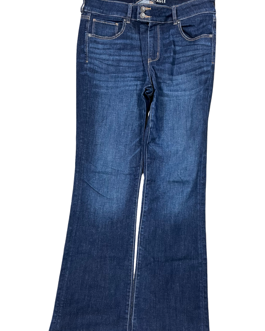 Jeans Wide Leg By American Eagle In Blue Denim, Size:14L