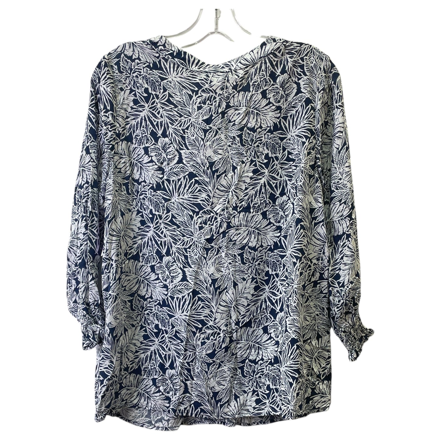 Top Ls By Jones New York In Blue & White, Size:L