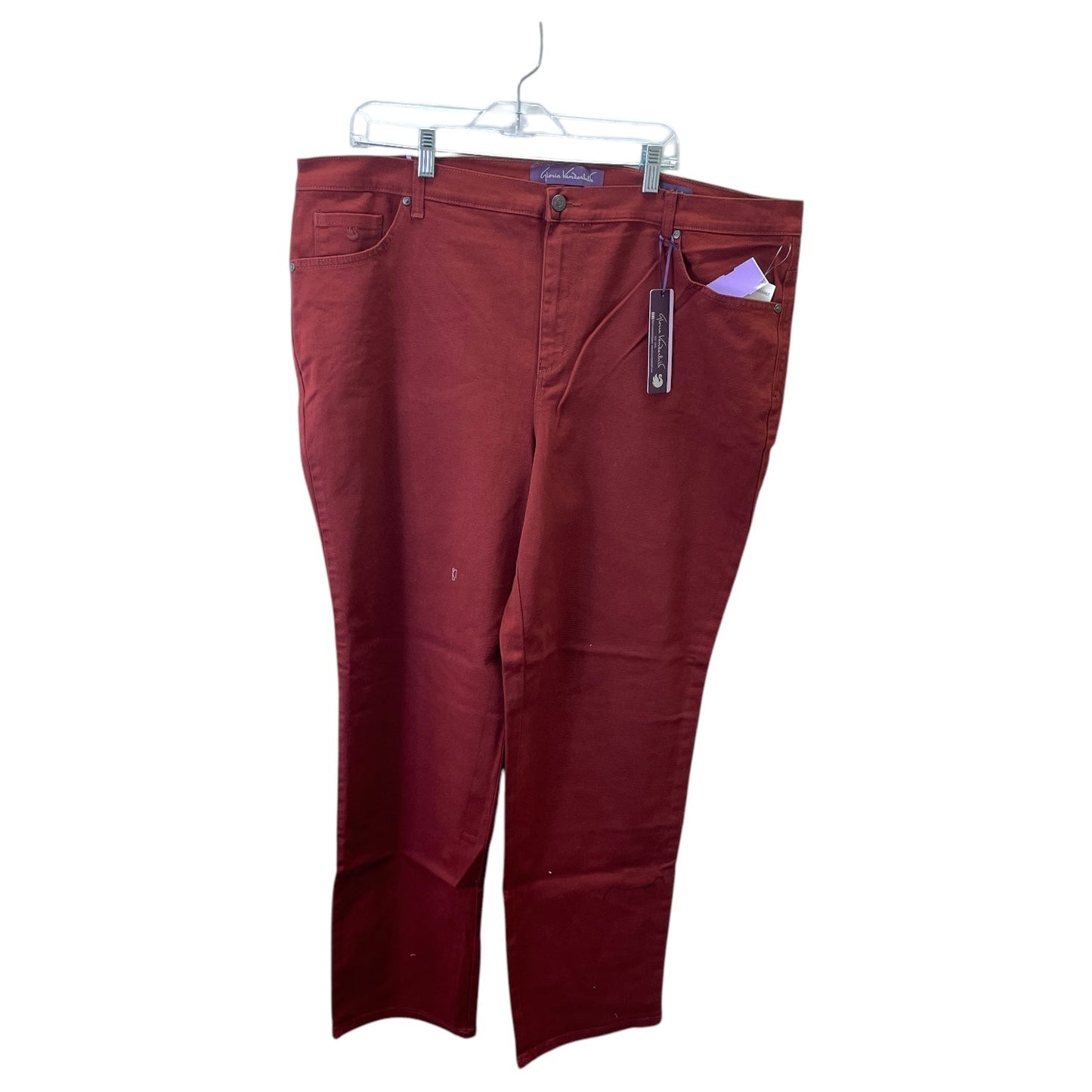 Jeans Straight By Gloria Vanderbilt In Red Denim, Size:20