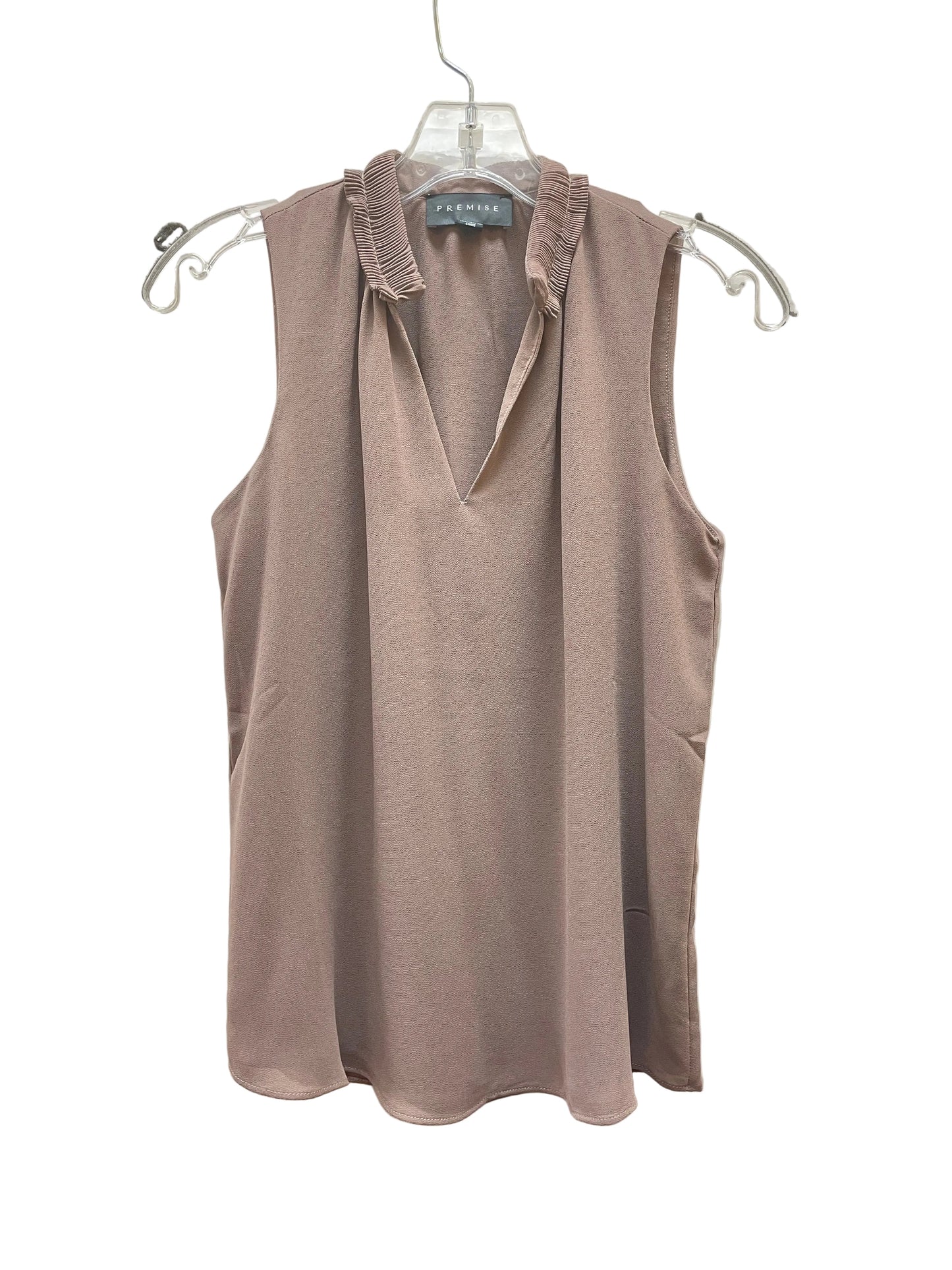 Top Sleeveless By Premise In Brown, Size:Xs