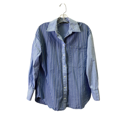 Top Ls Basic By Zara In Blue, Size:Xs