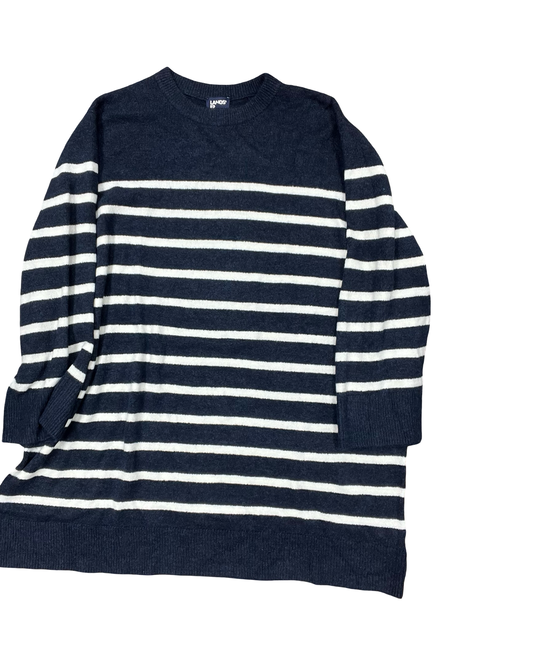 Dress Sweater By Lands End In Blue & Cream, Size:3