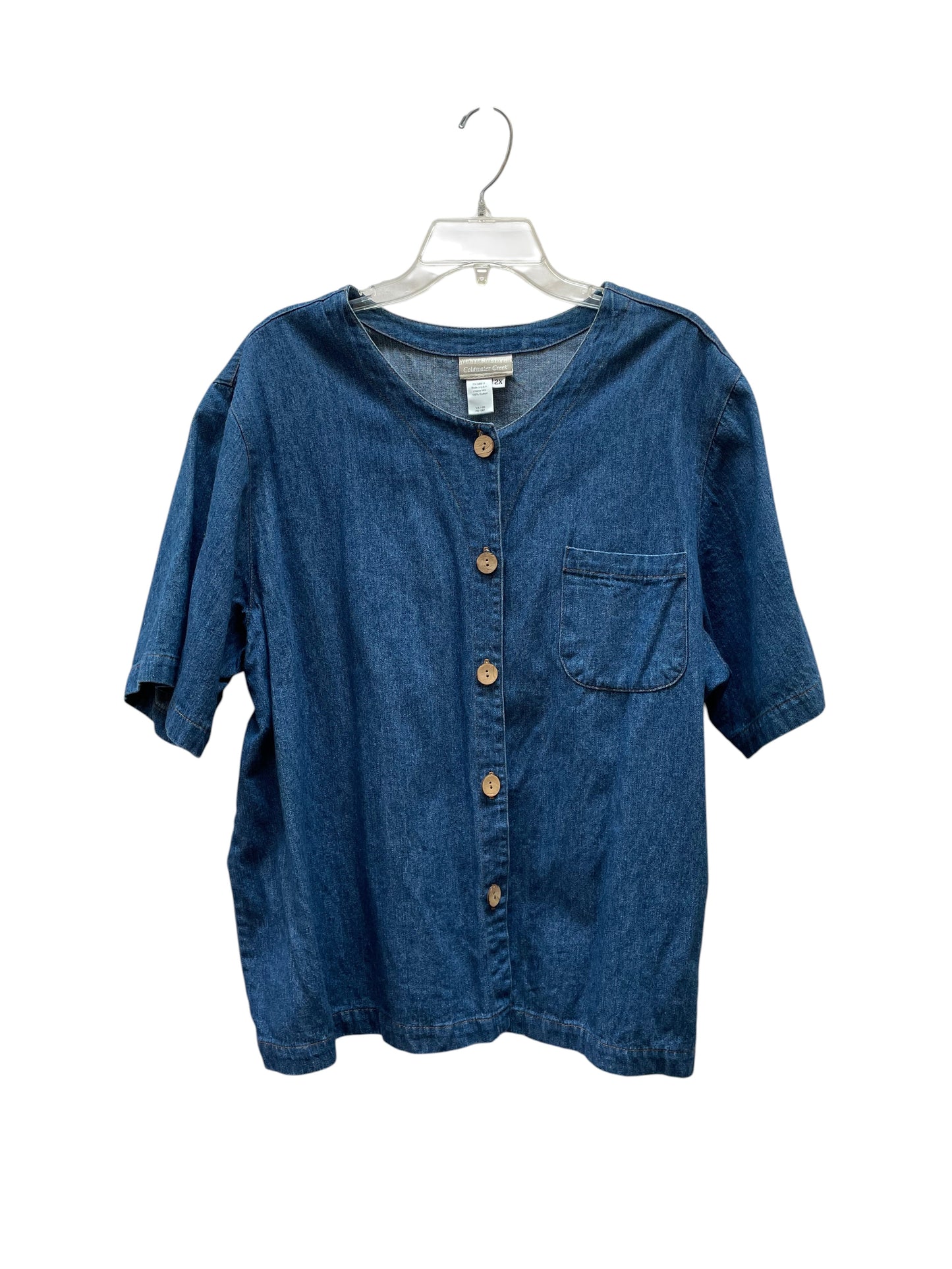 Top Ss By Coldwater Creek In Blue Denim, Size:2X
