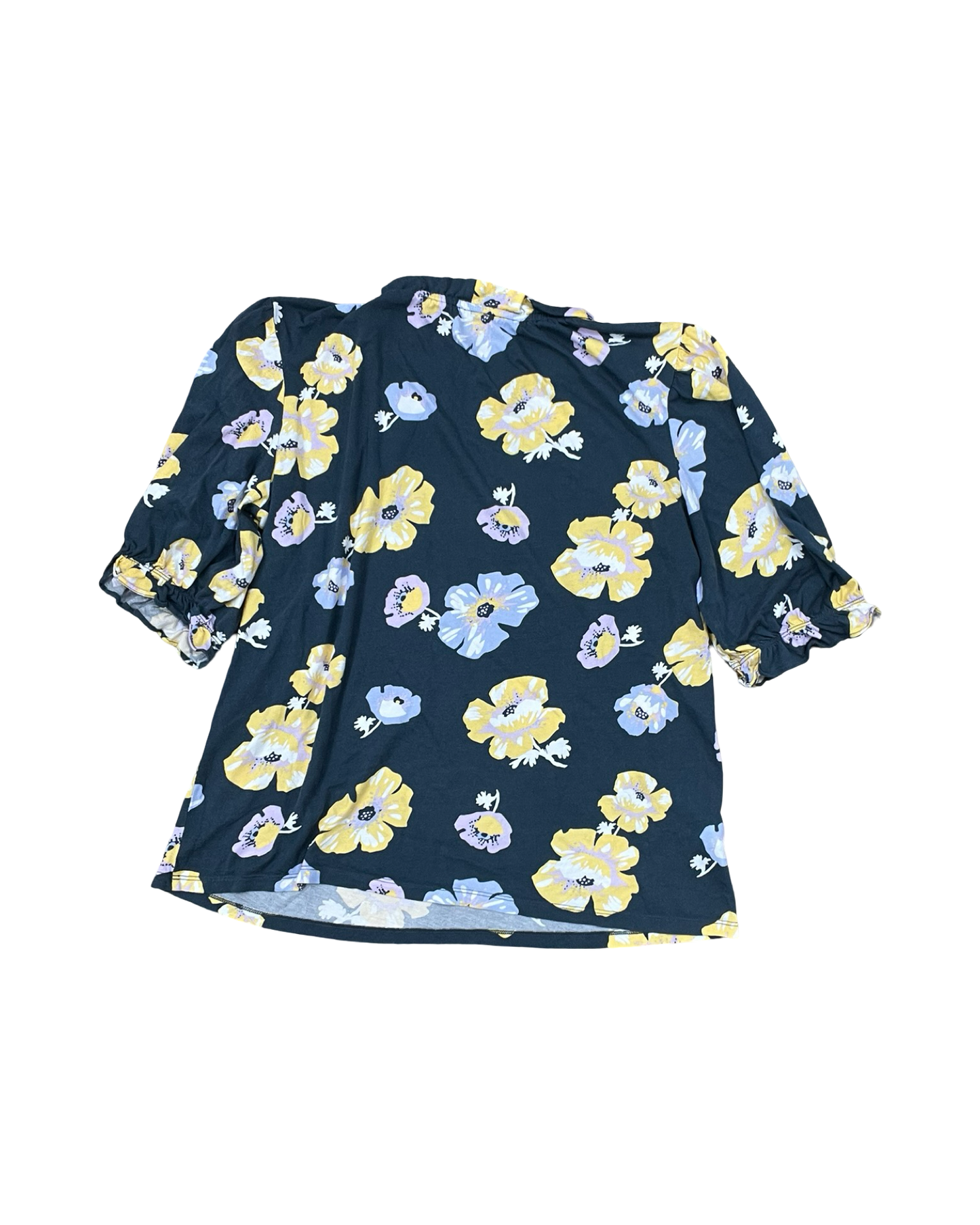 Top Ss By Loft In Grey & Yellow, Size:M