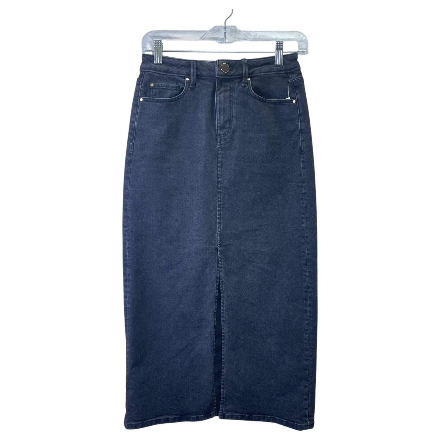 Skirt Maxi By Ann Taylor In Black Denim, Size:0