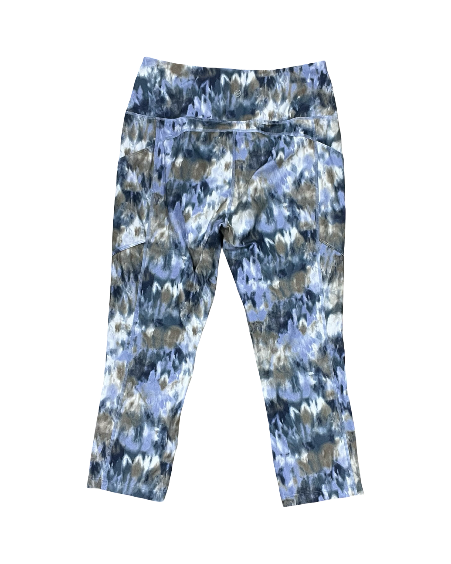 Athletic Capris By Eddie Bauer In Blue & Cream, Size:M