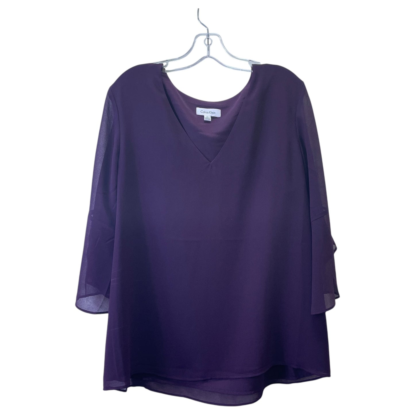Top Ls By Calvin Klein In Purple, Size:Xl