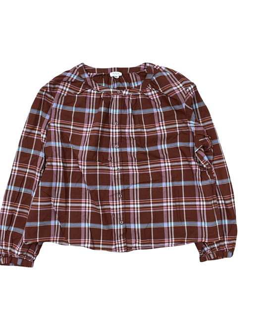 Blouse Ls By Ana In Brown, Size:Xl