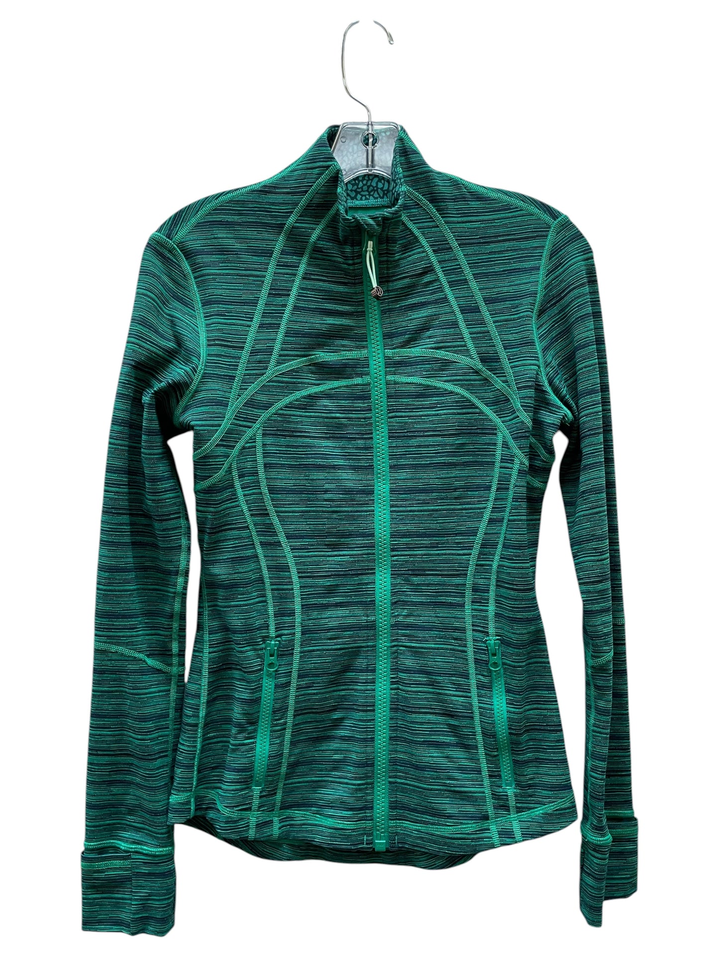 Athletic Jacket By Lululemon In Blue & Green, Size:S