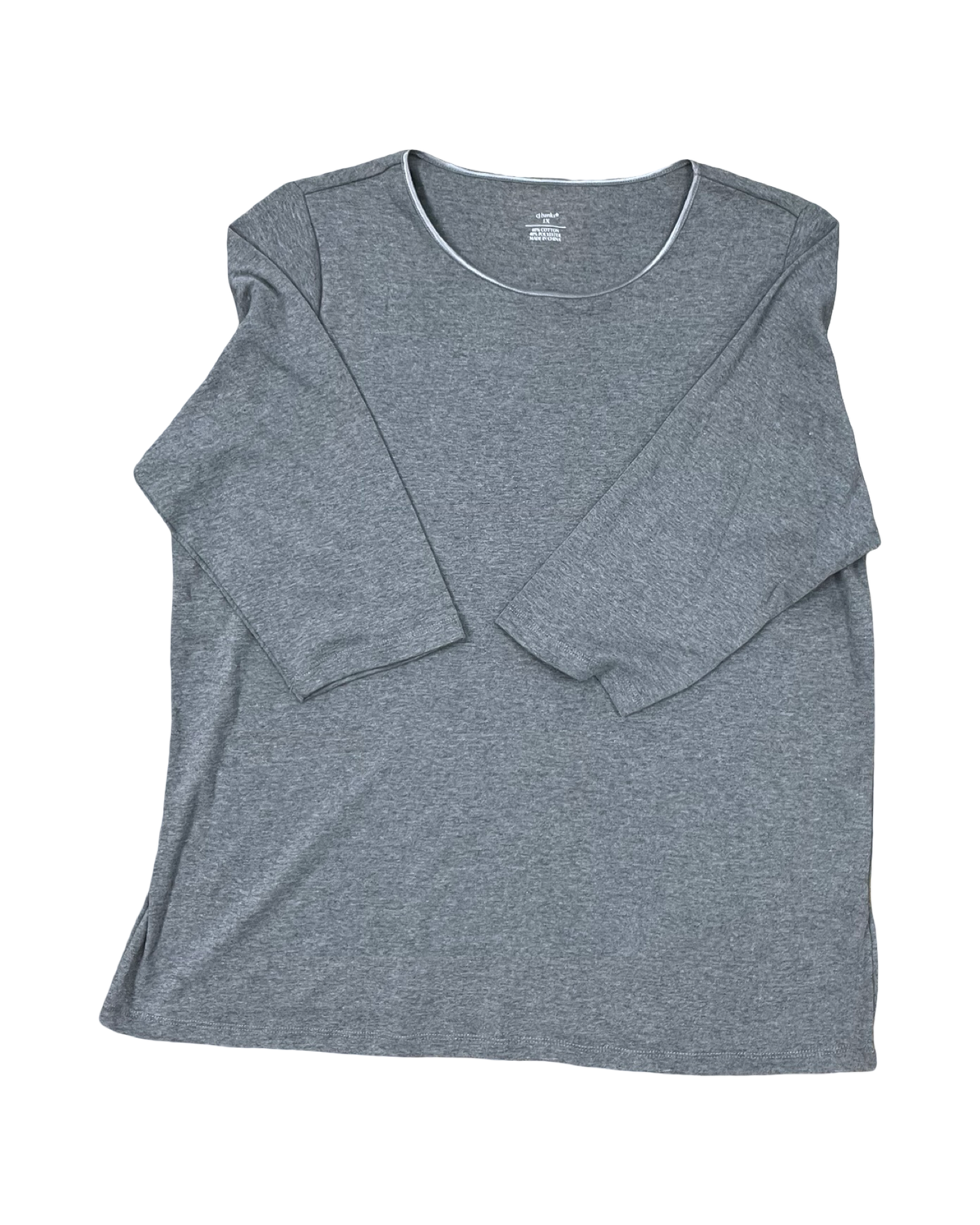 Top Ls Basic By Cj Banks In Grey, Size:1X