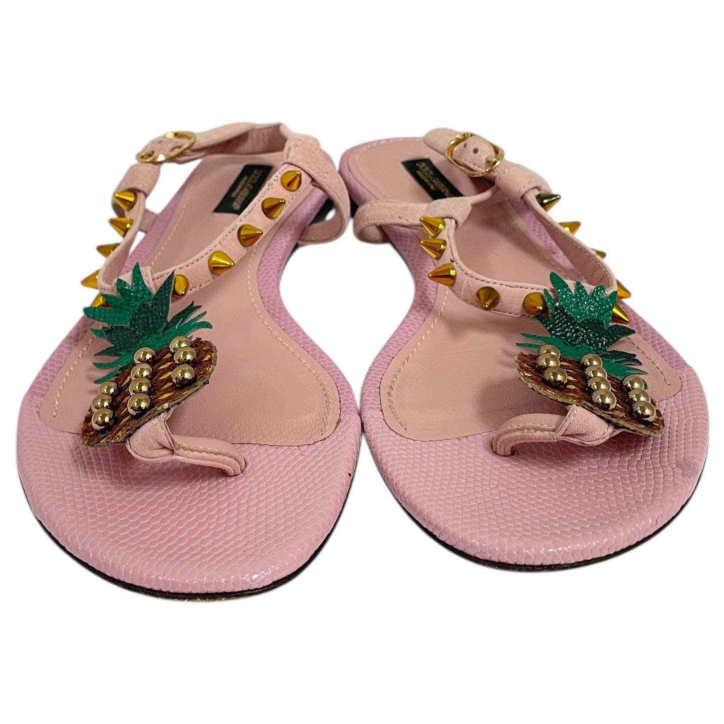 Sandals Luxury Designer By Dolce And Gabbana In Pink, Size:6.5