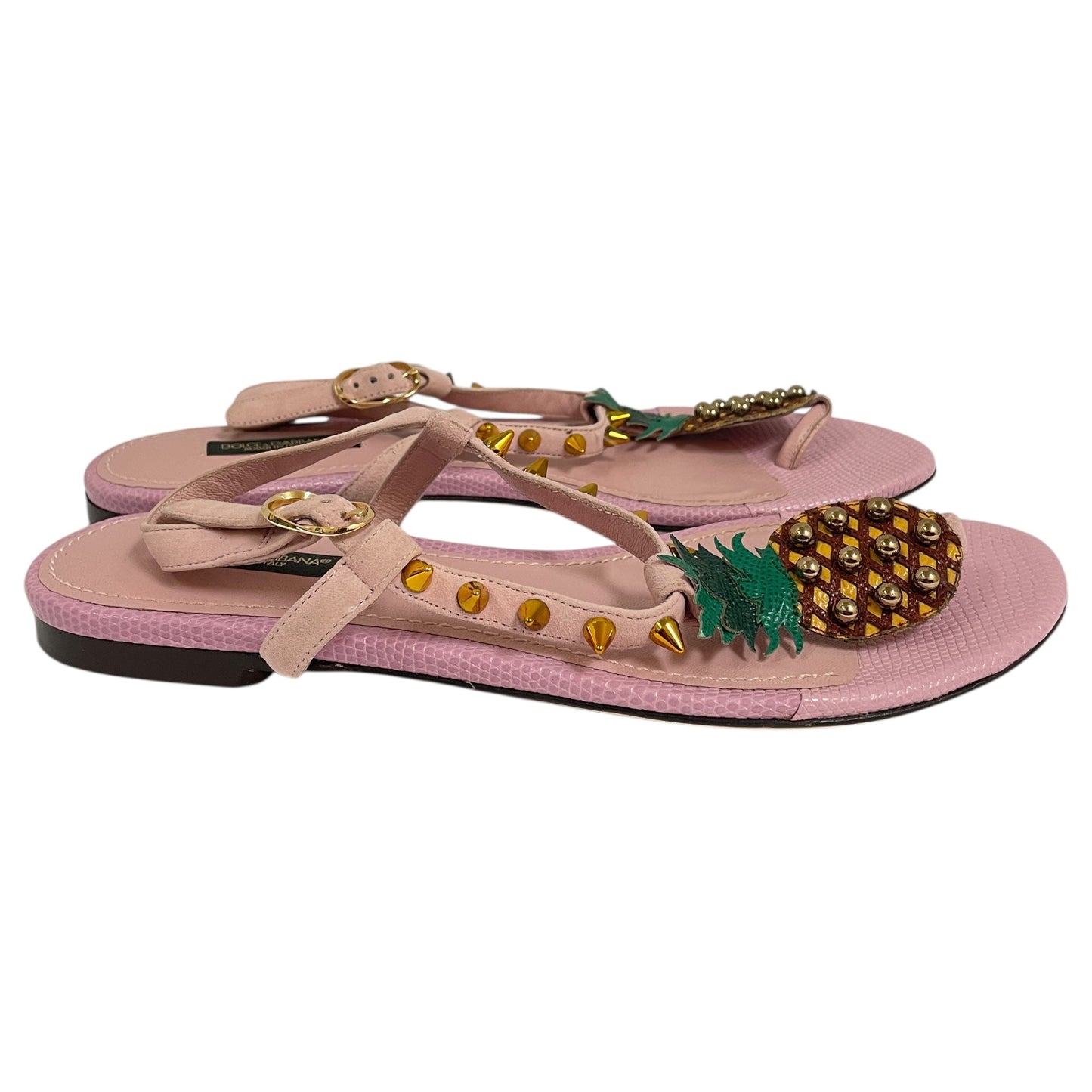 Sandals Luxury Designer By Dolce And Gabbana In Pink, Size:6.5