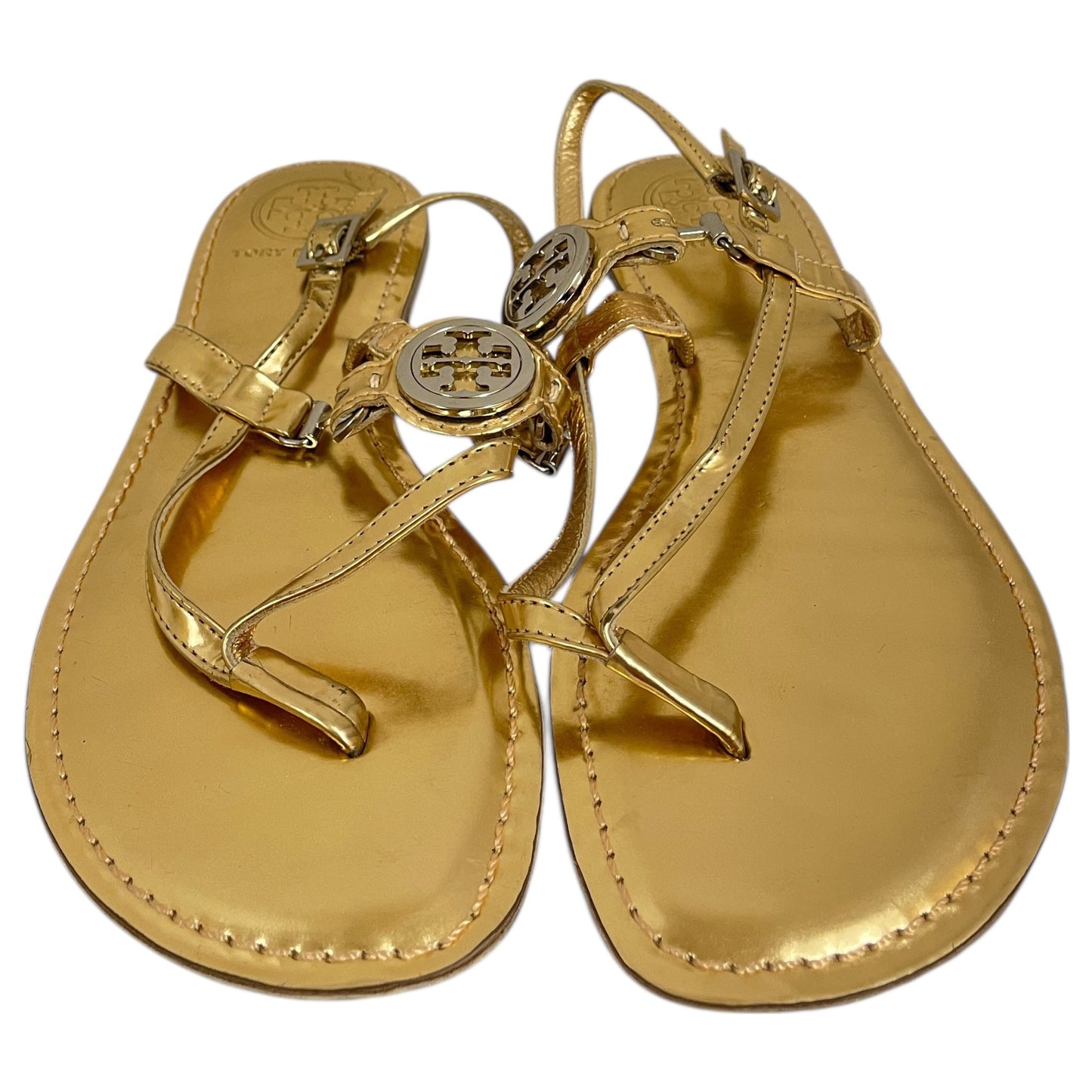 Sandals Designer By Tory Burch In Gold, Size:6.5
