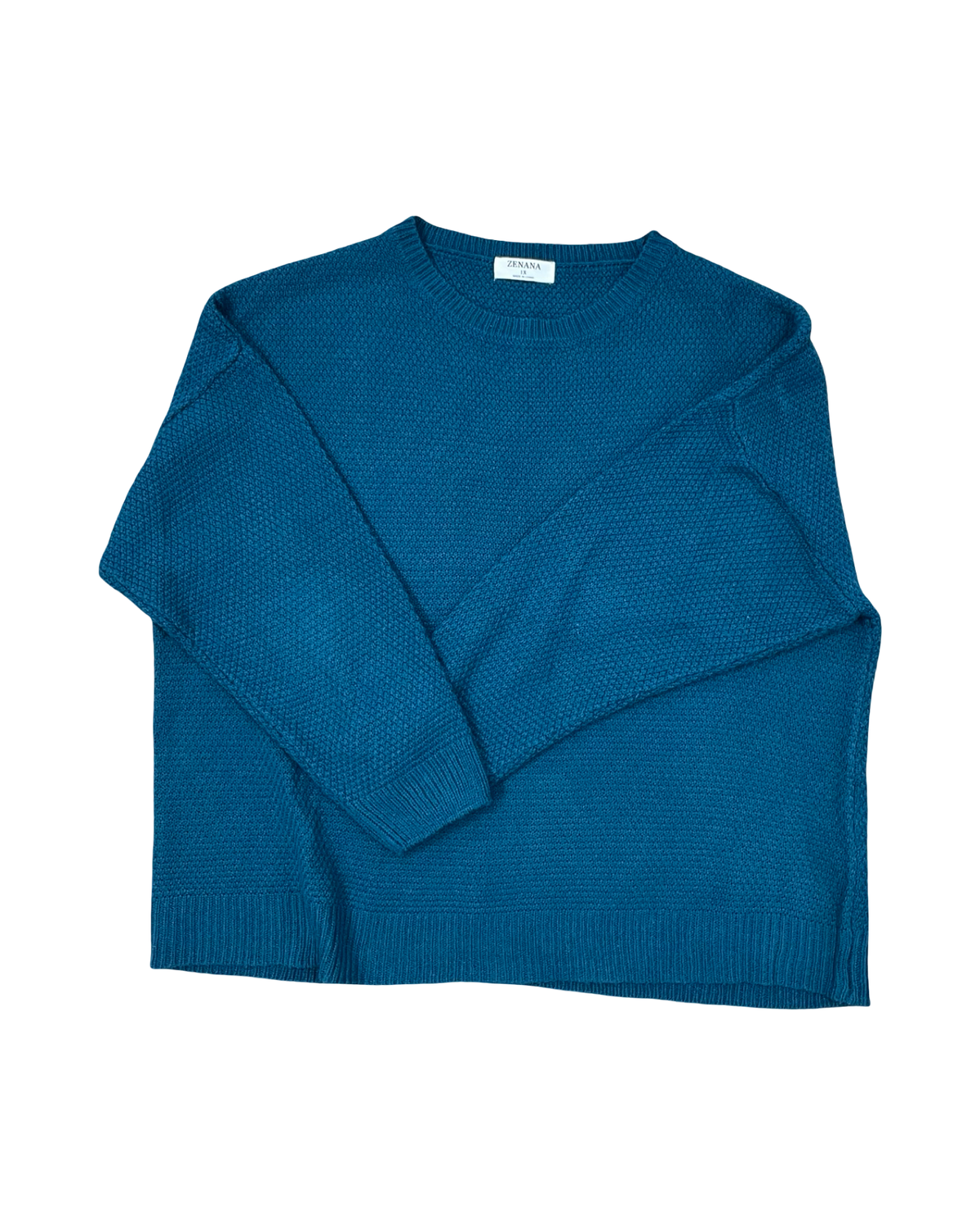 Sweater By Zenana In Teal, Size:1X