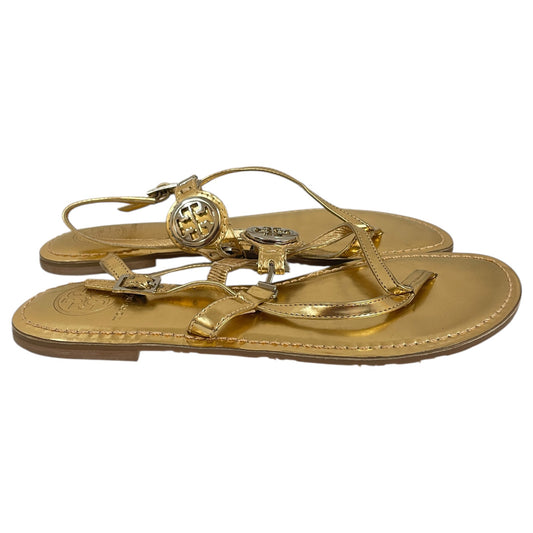 Sandals Designer By Tory Burch In Gold, Size:6.5