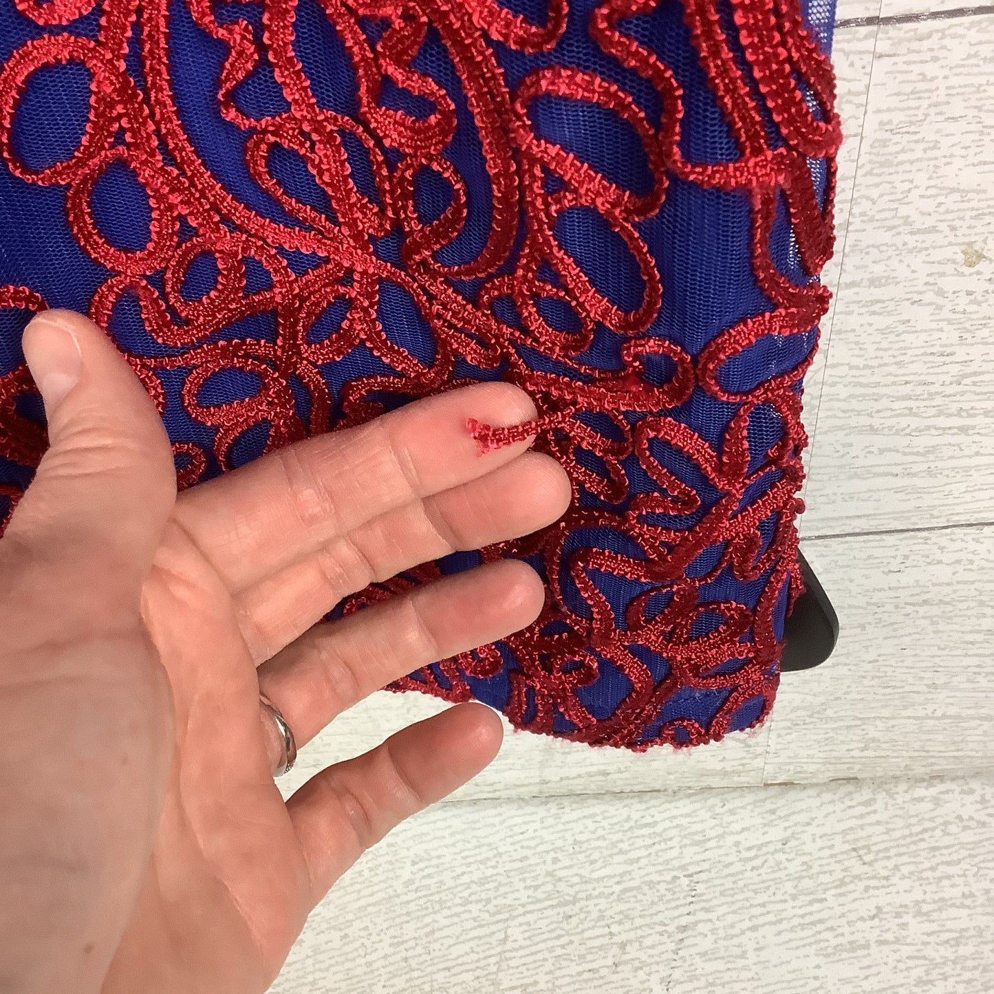 Dress Party Short By Js Collections In Blue & Red, Size: 8
