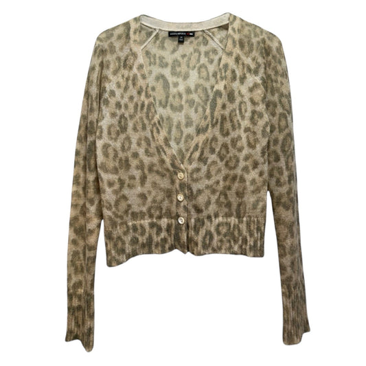 Mohair Blend Sweater Cardigan By Banana Republic In Animal Print, Size: M