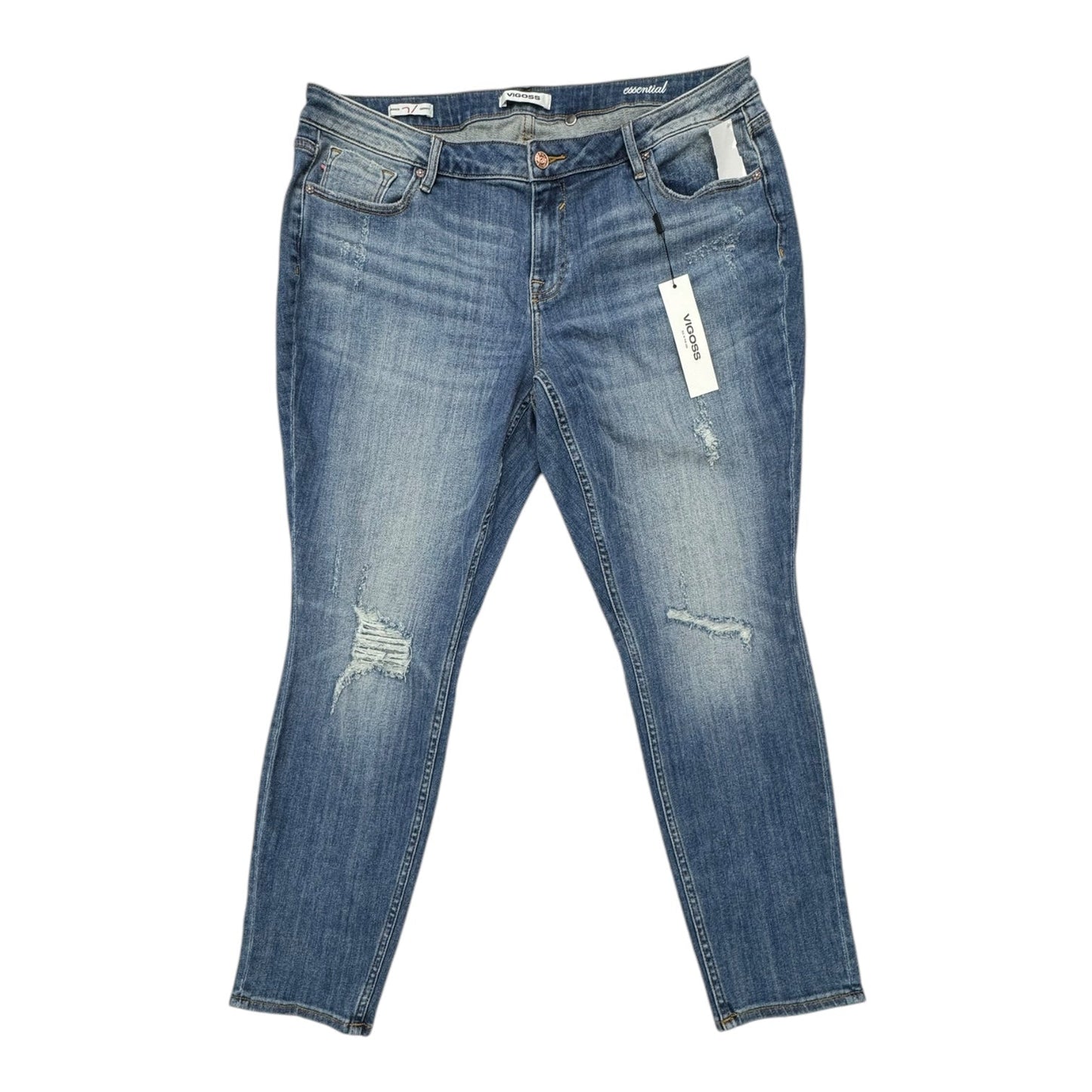 Jeans Skinny By Vigoss In Blue Denim, Size:20