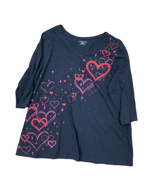 Top 3/4 Sleeve By Catherines In Black, Size:L