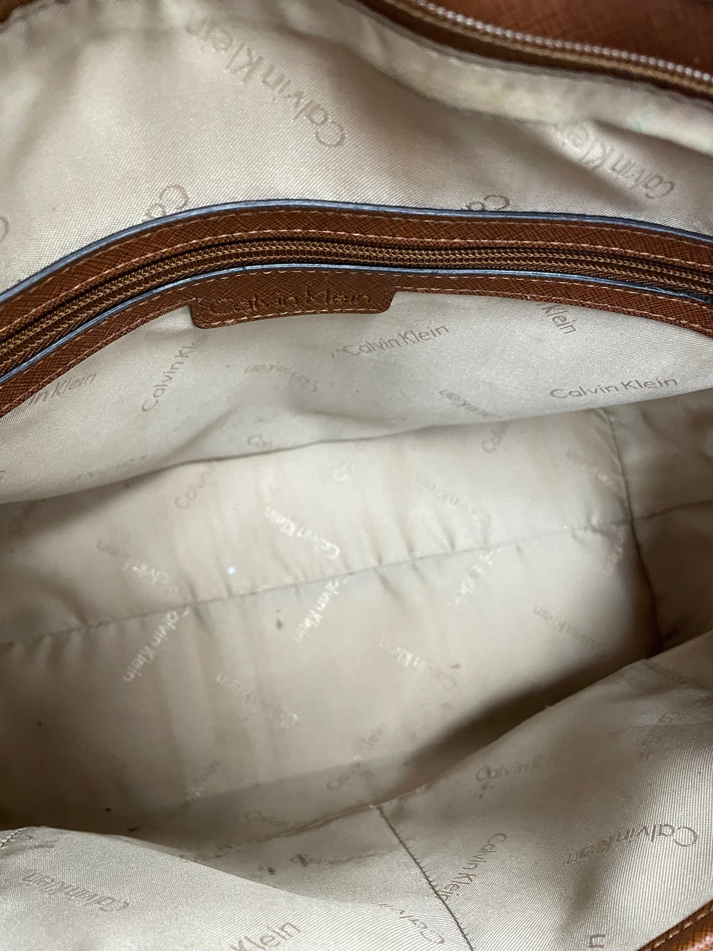 Handbag By Calvin Klein In Brown, Size:Medium