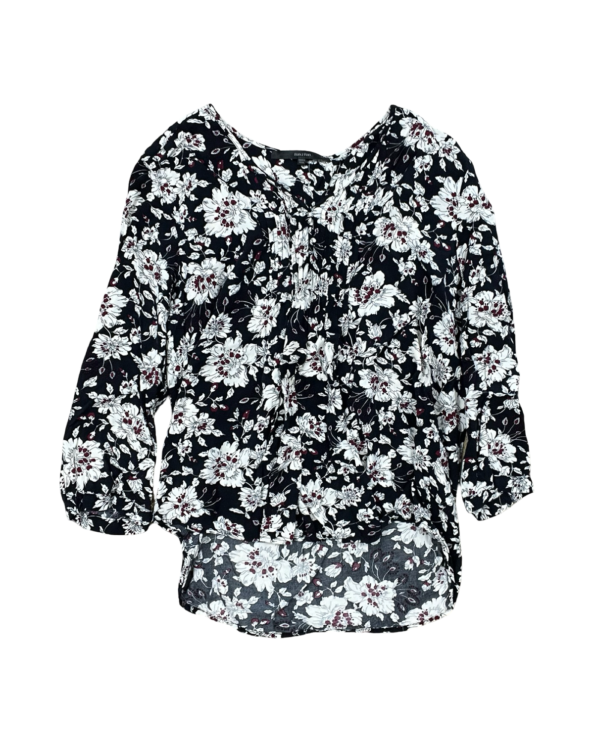 Top Ls By Clothes Mentor In Black & White, Size:Xl