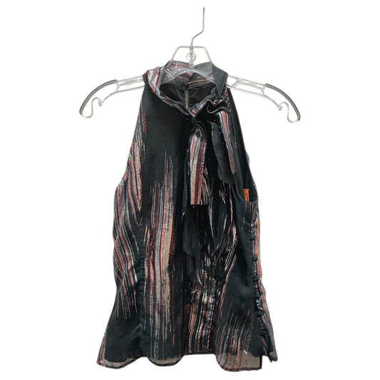 Top Sleeveless Designer By Milly In Black & Pink, Size:2