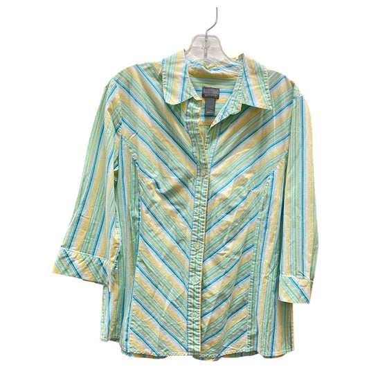 Blouse 3/4 Sleeve By Additions By Chicos In Yellow, Size:Xs