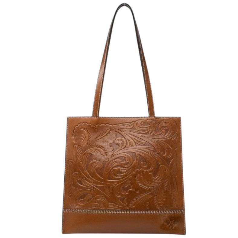 Toscano Tooled Leather Tote Designer By Patricia Nash, Size: Medium