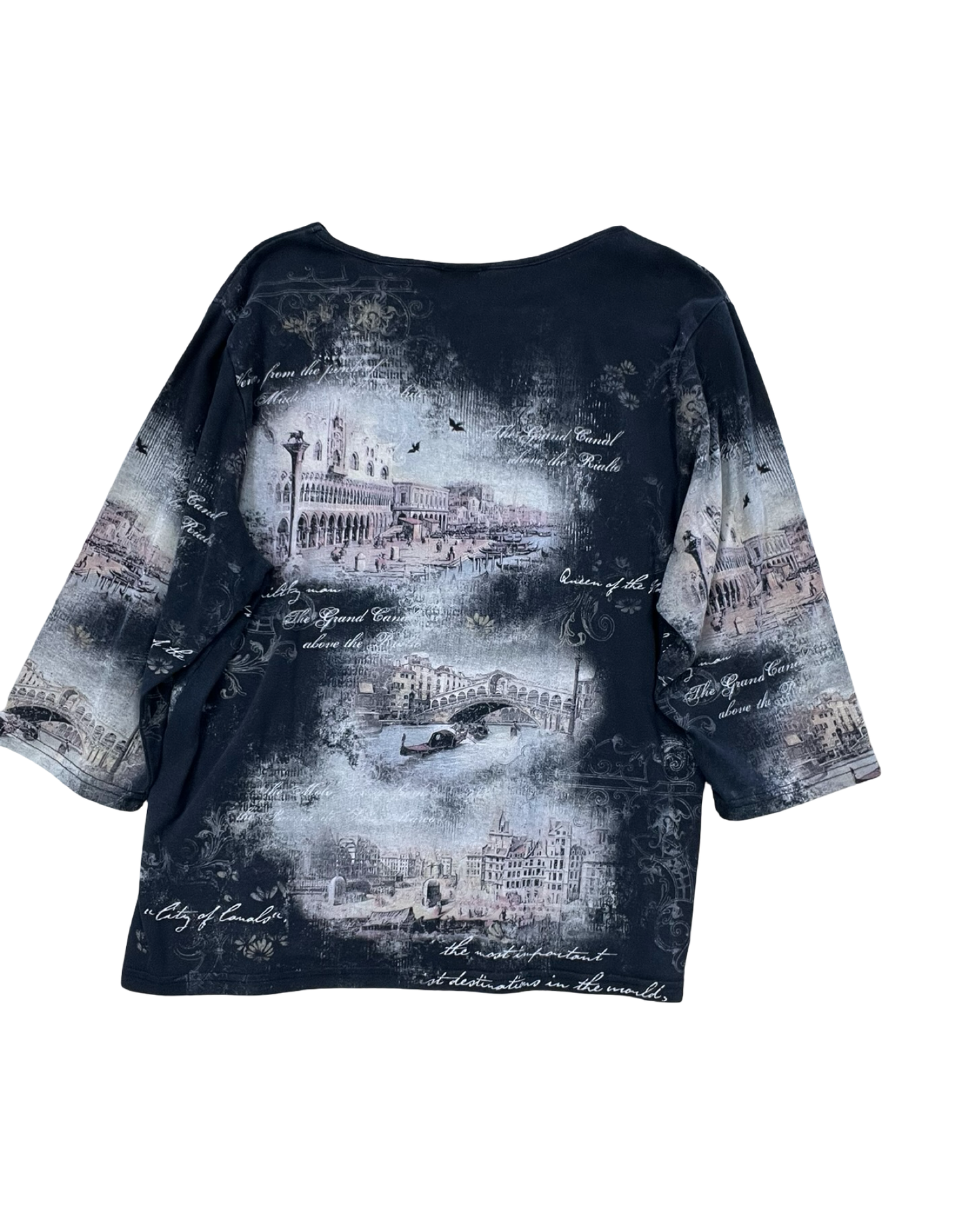 Top 3/4 Sleeve By Cj Banks In Black & Brown, Size:1X