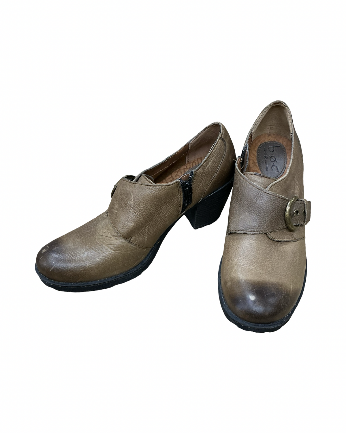 Boots Ankle Heels By Boc In Brown, Size:10