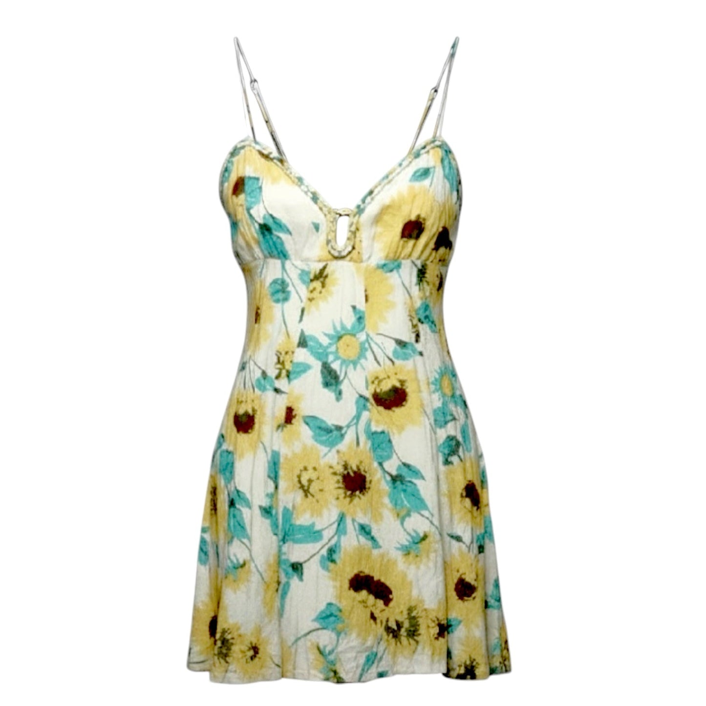 Altura Floral-Print Braided-Trim Mini Dress By Free People In Floral Print, Size: L