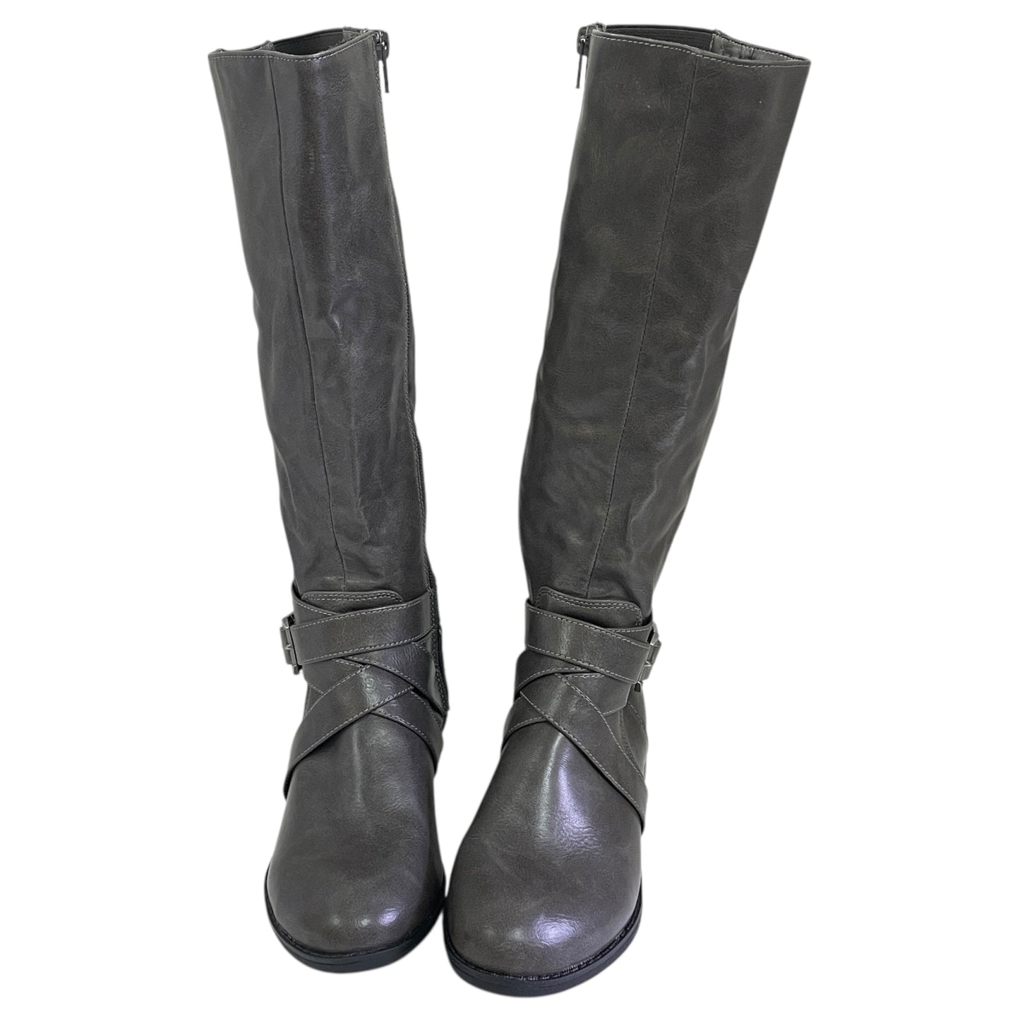 Boots Mid-Calf Flats By Cme In Grey, Size:5