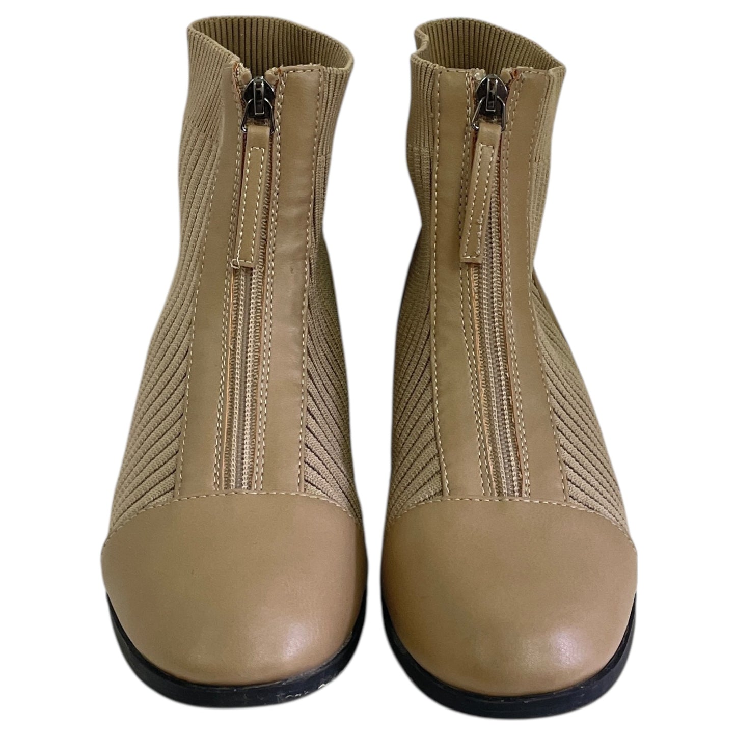 Boots Ankle Flats By Jcp In Taupe, Size:6